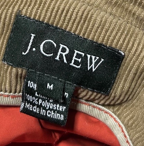 Vintage Y2K J Crew Corduroy Men Medium Jacket Bomber Workwear Lined Brown