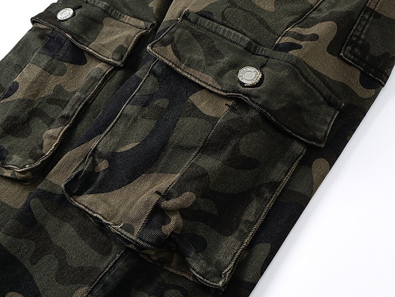 purple Brand Dark Camo Print Flared Denim Jeans Multicolor