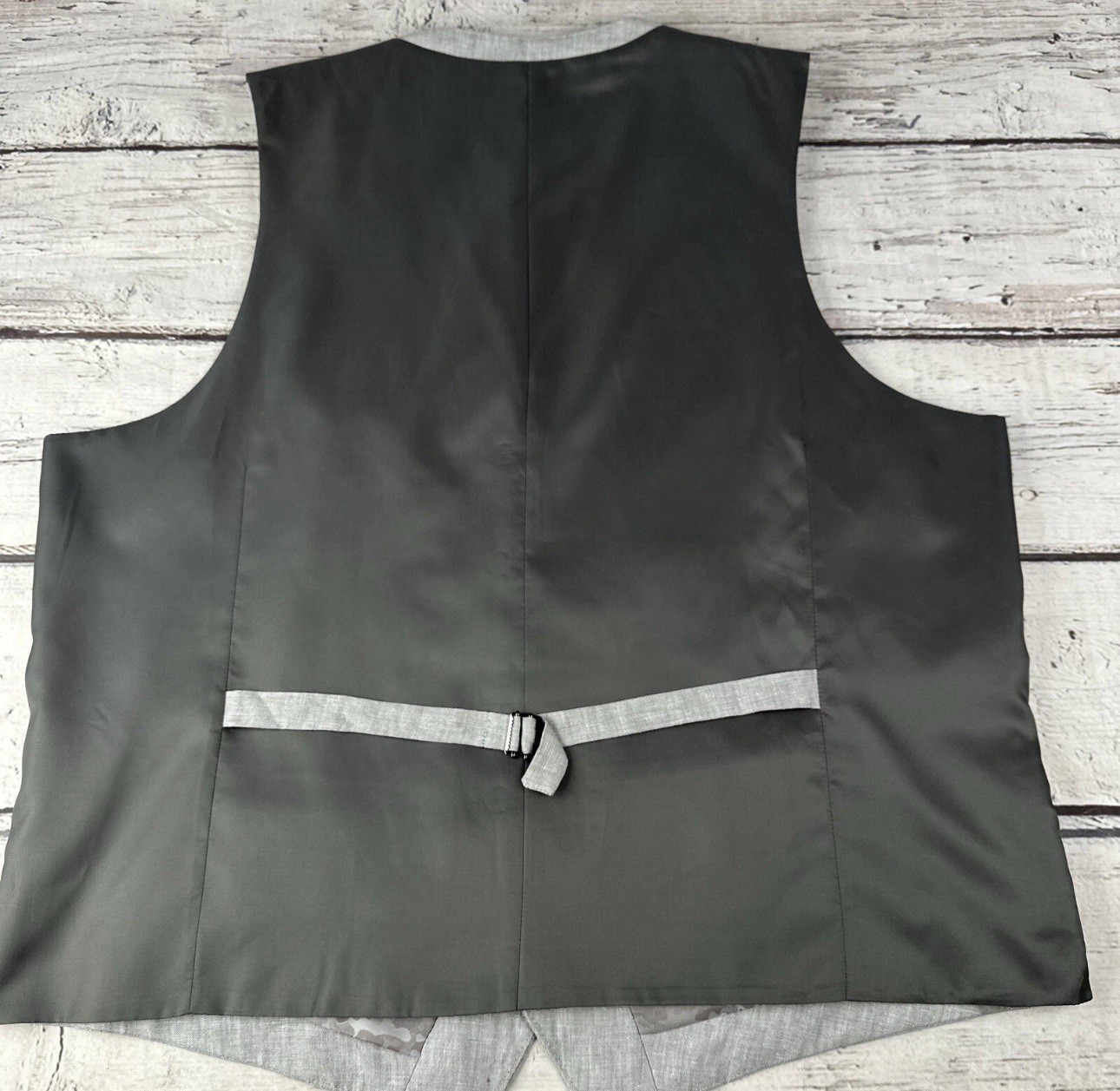 Men’s Gray Linen Suit Vest Size XXL JOE Joseph Abboud Wedding Slim Fit NWT C10