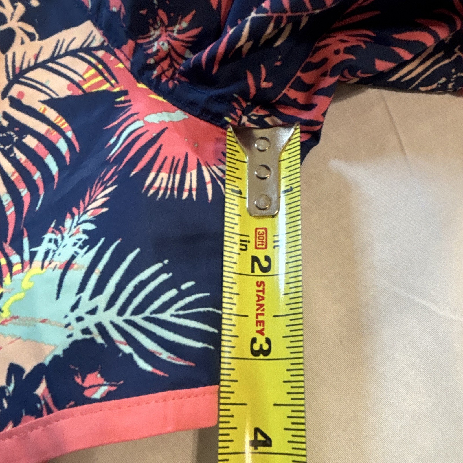 Mistral Tropical Print Swim Shorts Size L EU 40 Coral Navy Drawstring