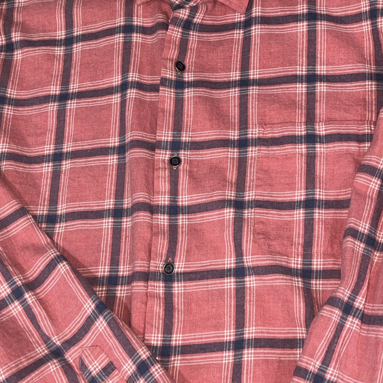 Peter Millar Men’s XL Pink Blue Plaid Button Up Long Sleeve Shirt Cotton Crown