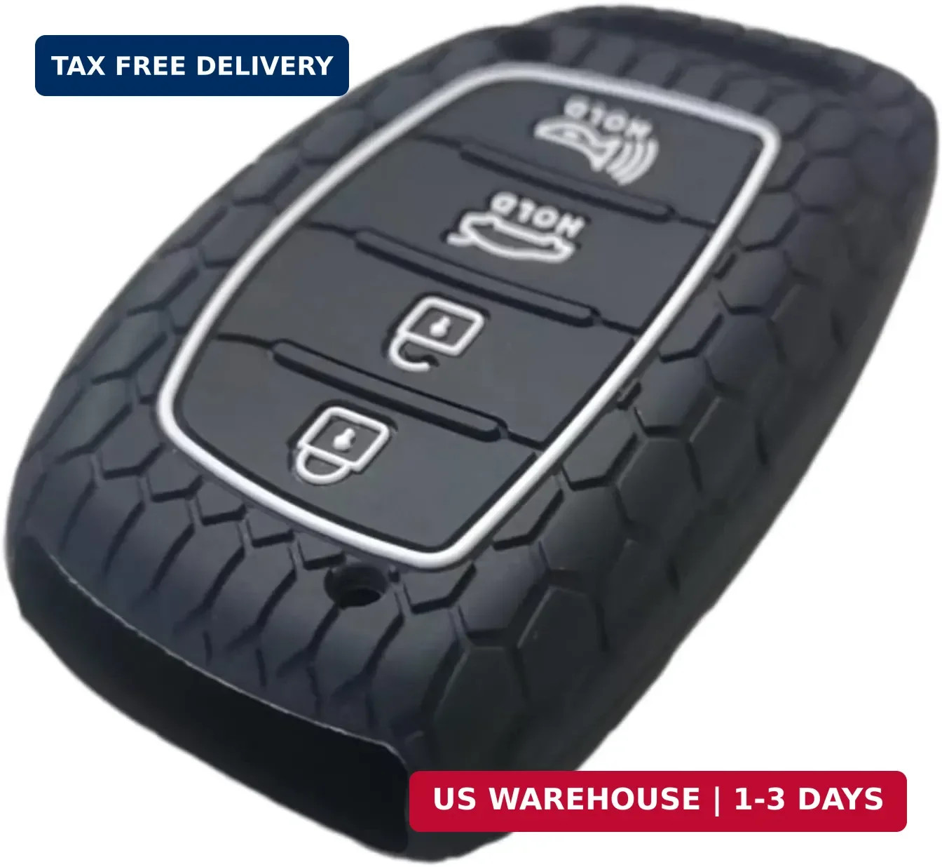 Silicone Rubber Key Fob Cover Compatible with 2016-2021 Hyundai Ela
