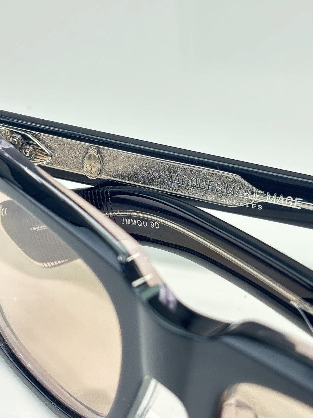 JACQUES MARIE MAGE QUENTIN Sunglasses Black/Light Pink Lens 50口22mm