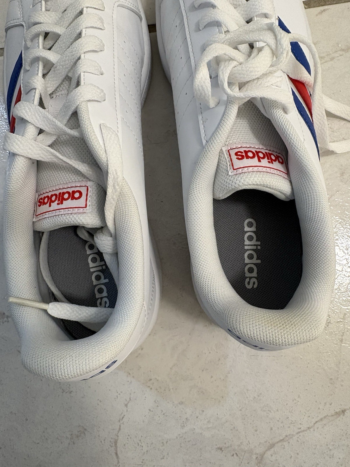 Men’s Adidas Grand Court Base White Leather Sneakers (9.5)