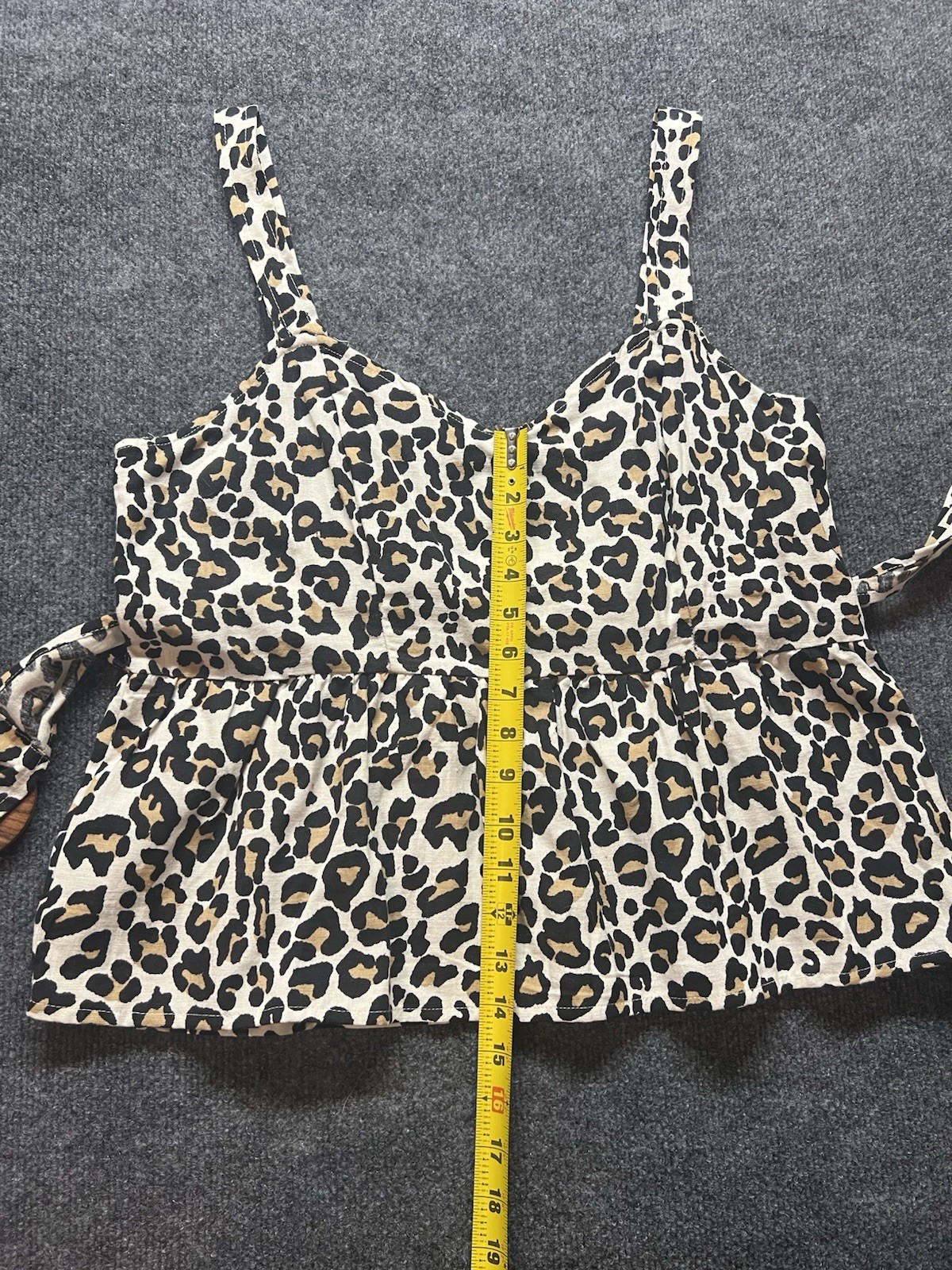 ASOS Beige/Black/Brown Leopard Print Belted Tie Sleeveless Cami Tank US 12