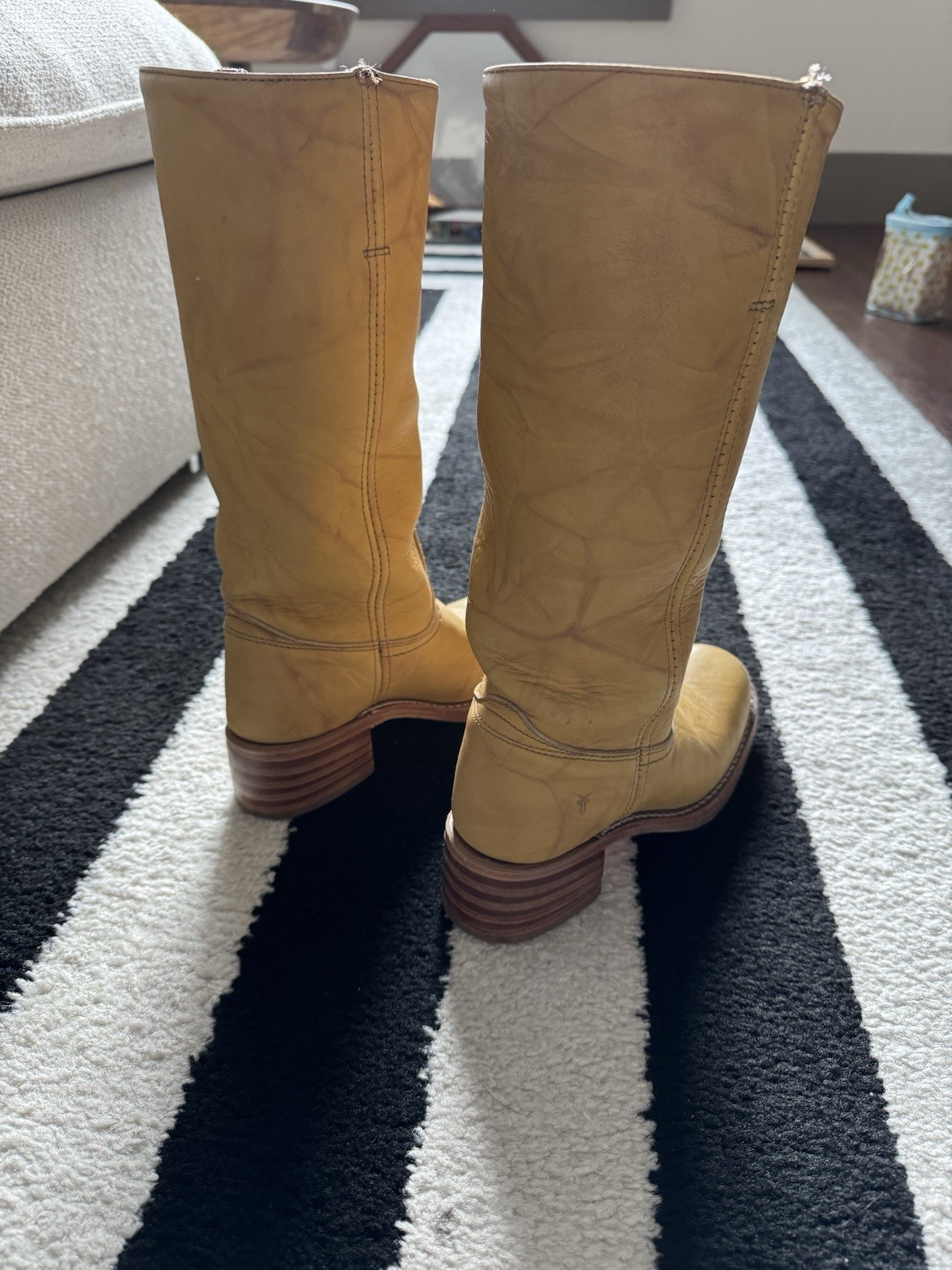 Frye Campus 14L Leather Boots in Banana – MSRP $498 Sz 6.5