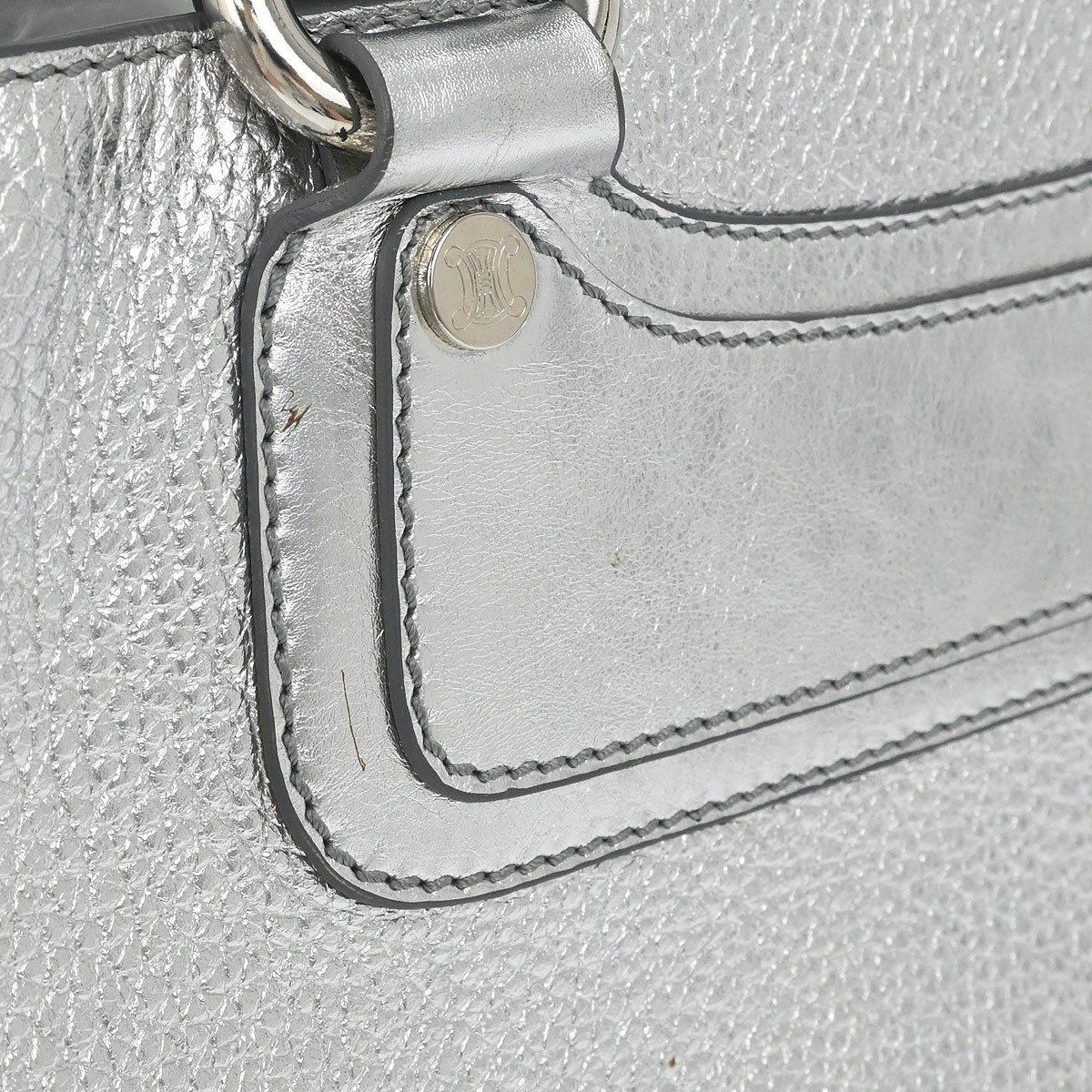 Celine Metallic Silver Leather Boogie Bag Handbag WC-BB-0038 146231