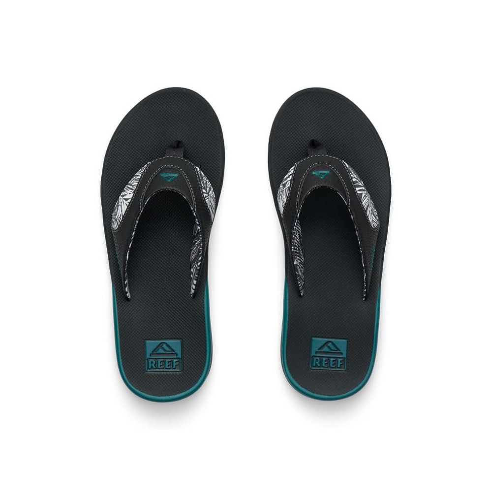 REEF Men’s Fanning Bottle Opener Water-Friendly Flip-Flops – Grey/Palm/Spruce