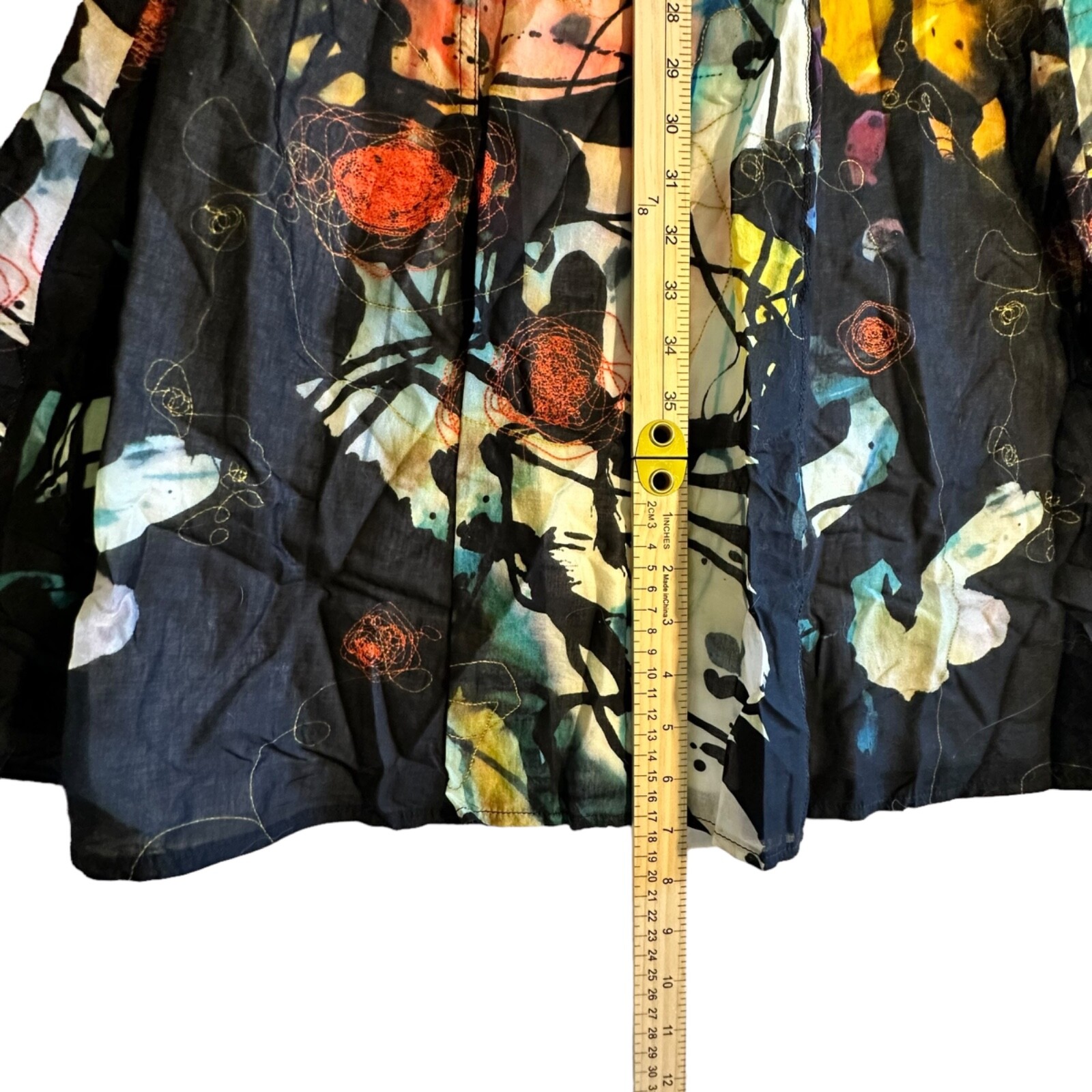 Apanage Femme dress size 8 watercolor print and embroidery