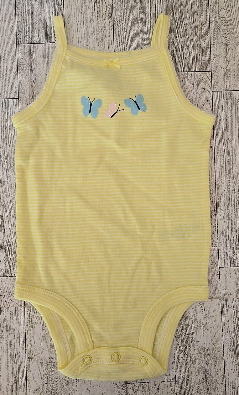 Carter’s Short Set 6-9 Months Butterflies Shirt Shorts Romper Girl 3pc NEW