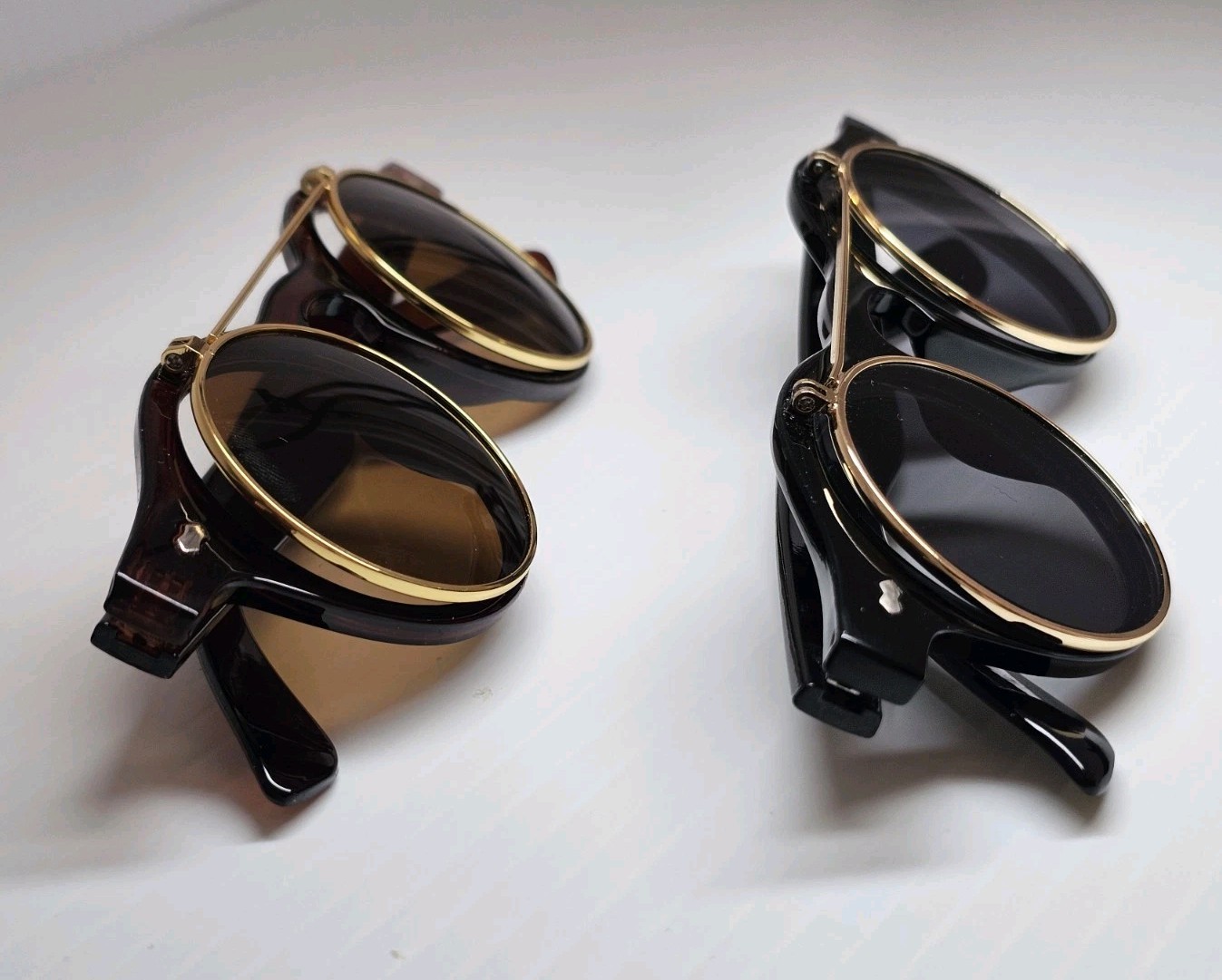 Trendy High Fashion Chic Flip Up Perfect Circle Round Sunglasses