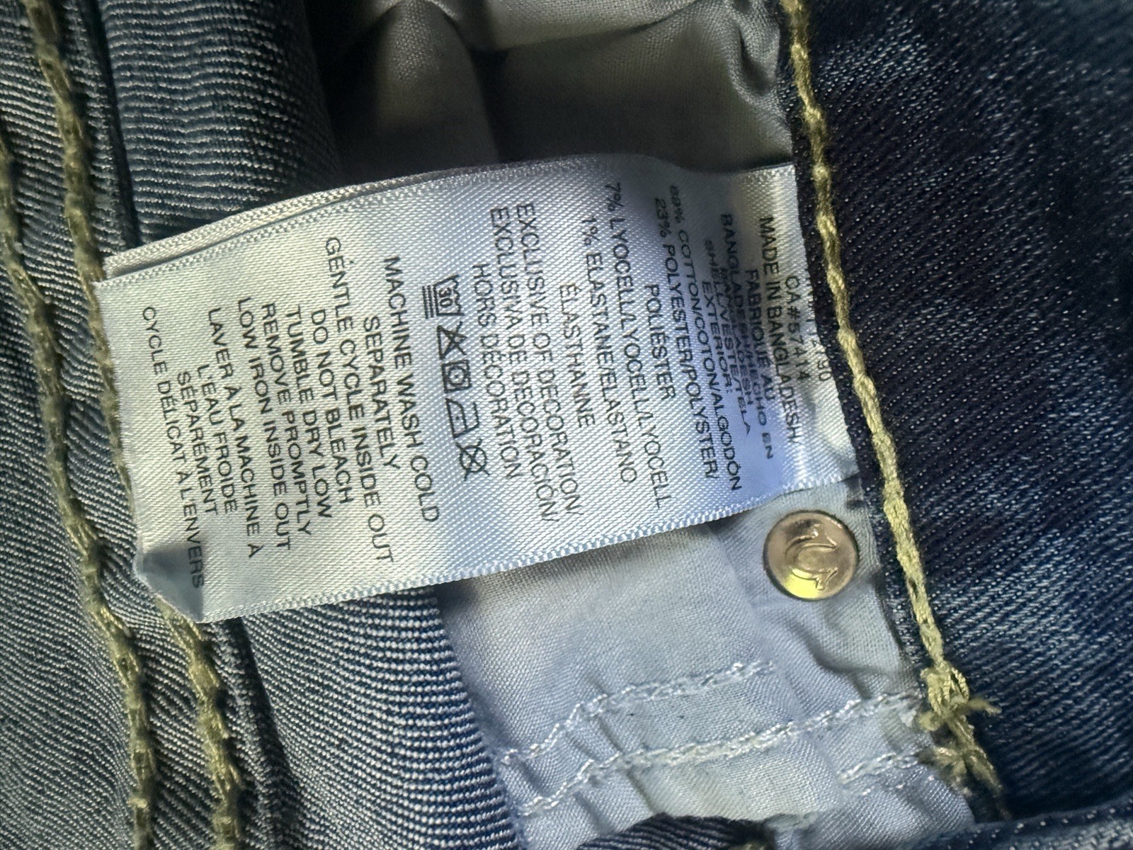 True Religion Men’s Relaxed Skinny Dark Wash Stretch Denim Jeans Size 31