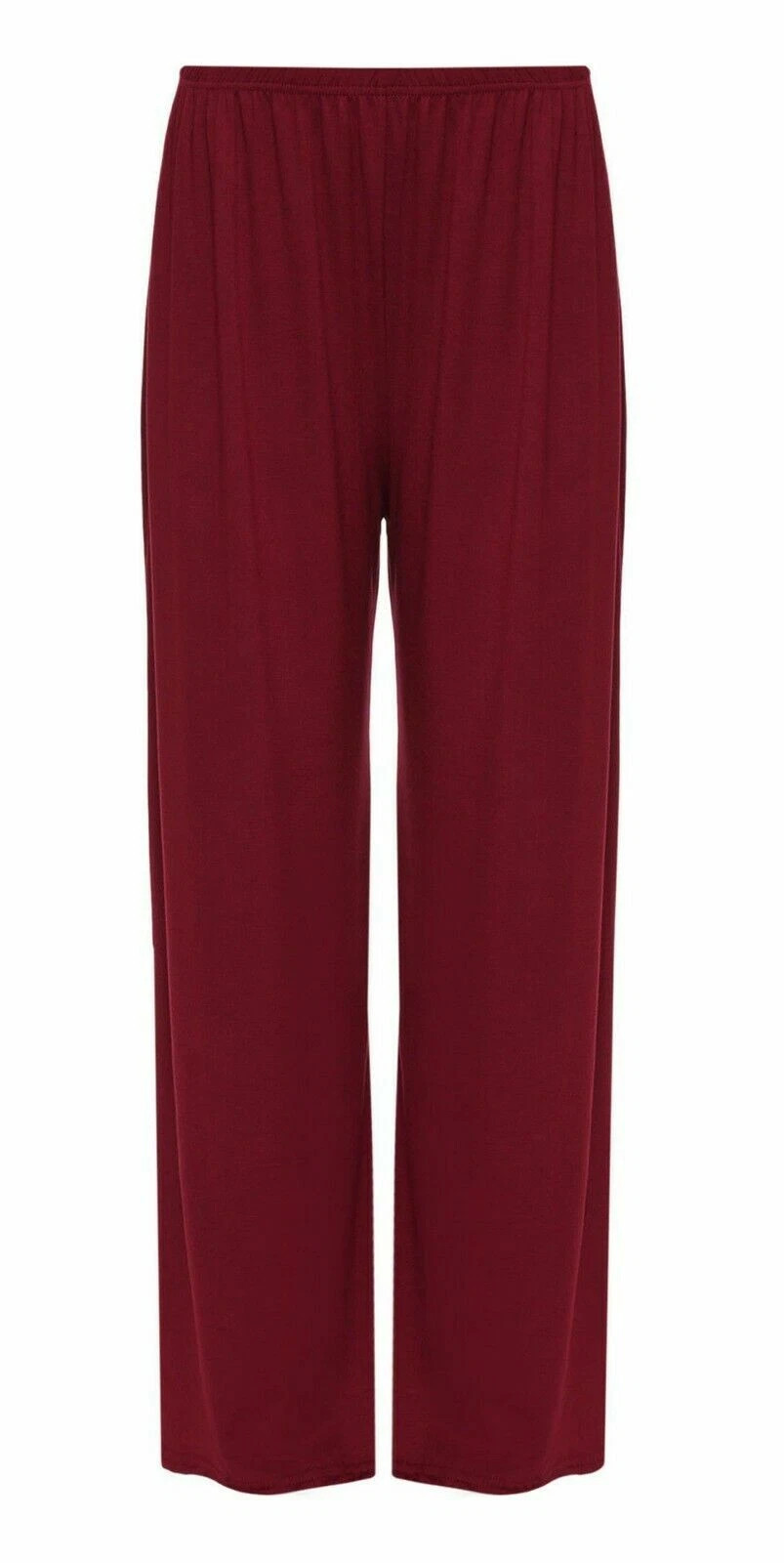 Ladies Palazzo Wide Leg Flared Elasticated Stretch Plain Trousers Womens Wide UK