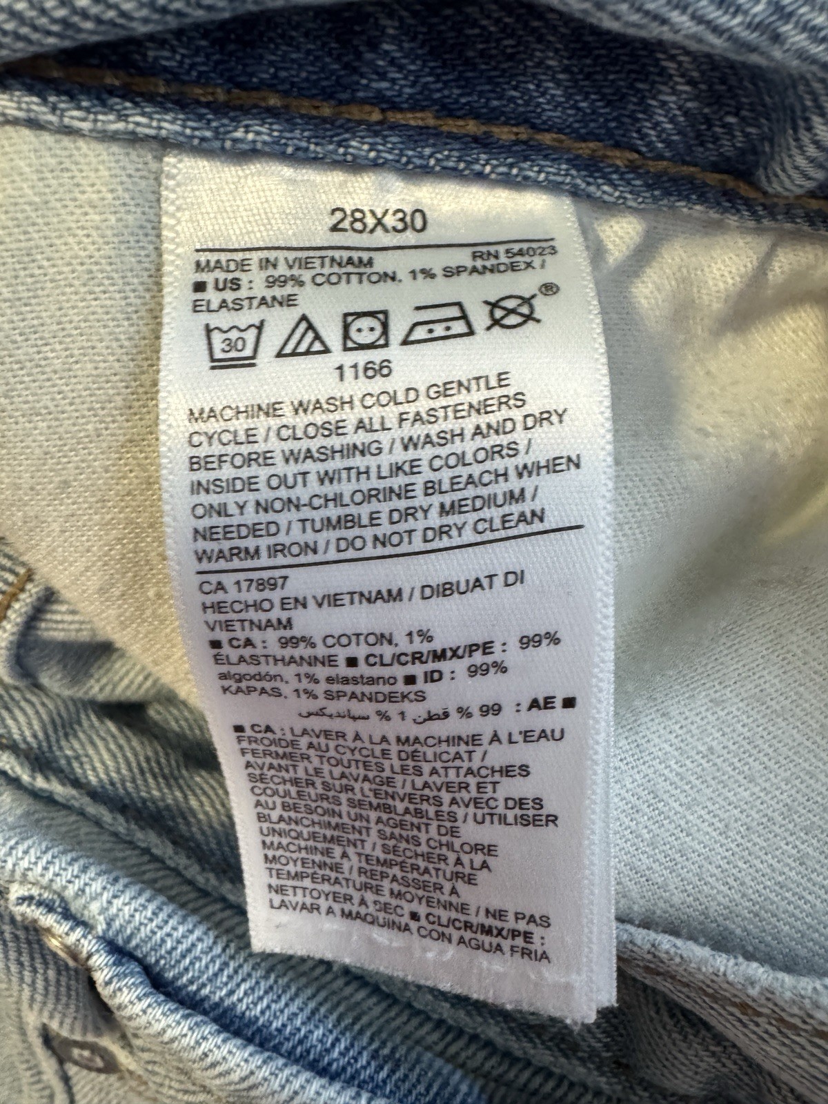 Old Navy Men’s Straight Fit Light Blue Wash Built In Flex Denim Jeans Sz 28×30