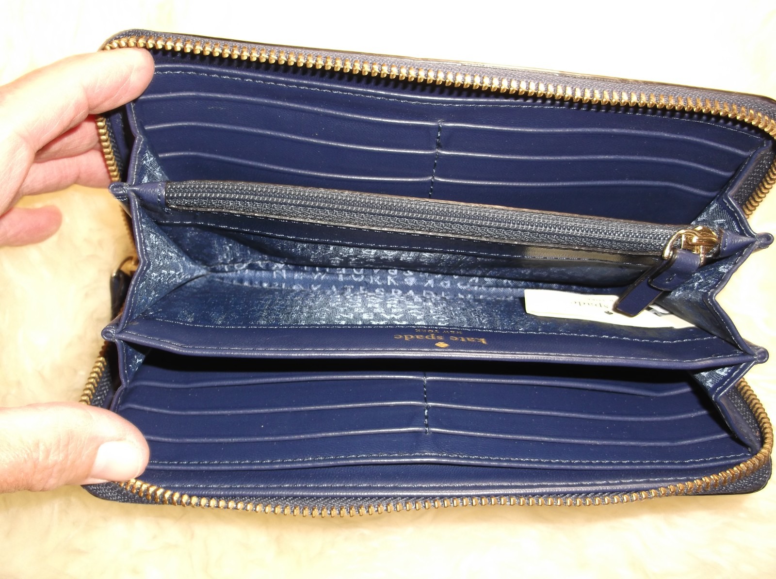 Kate Spade New York Spice Things Up Camel Neda Wallet Blue WLRU4841