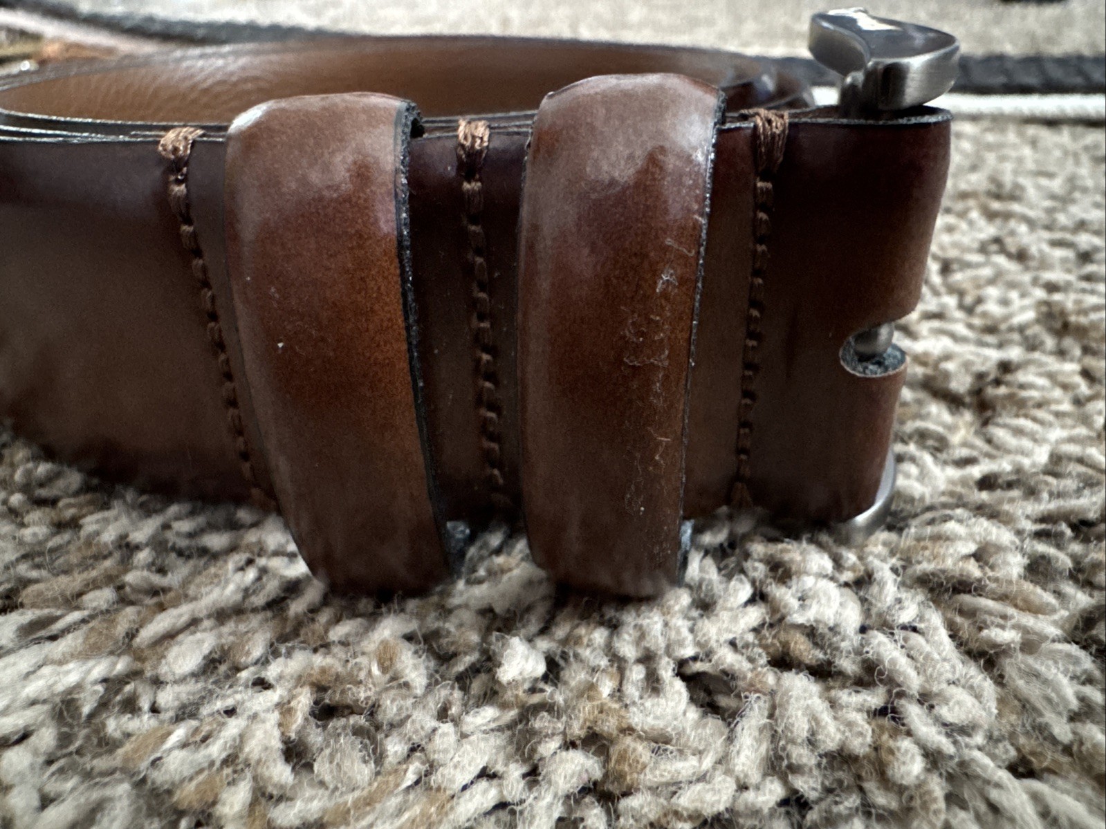Joseph Abboud Brown Leather Belt 12682 262 Made In Italy Men’s Size 36