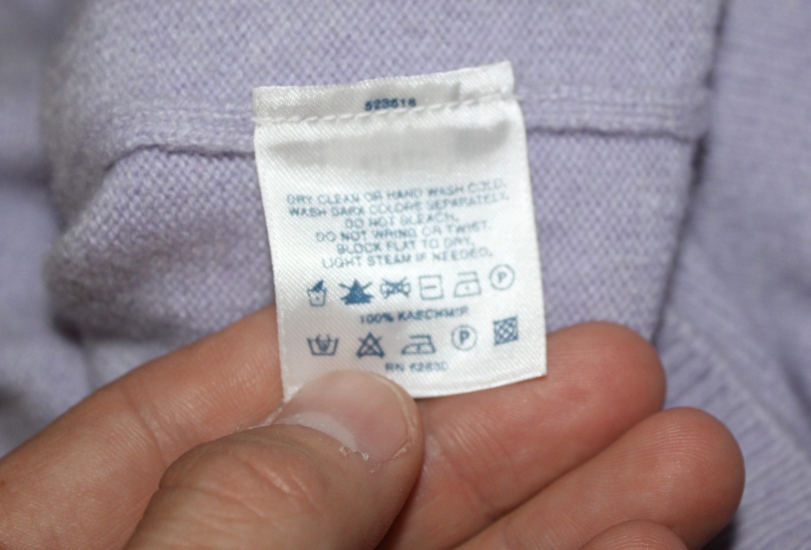 Lands End 1X 2X 53″Bust Plush Lavender Purple 100% Cashmere Turtleneck Sweater