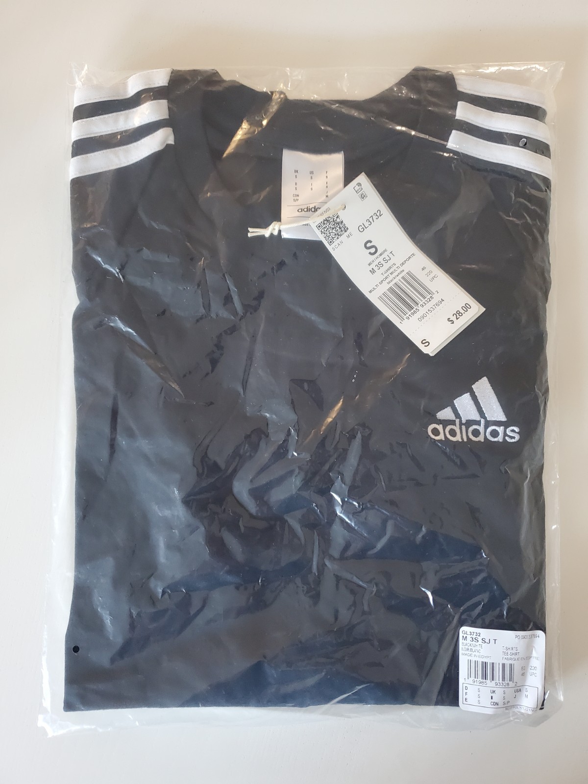 ADIDAS Men’s Essentials 3-Stripes Tee Black / White
