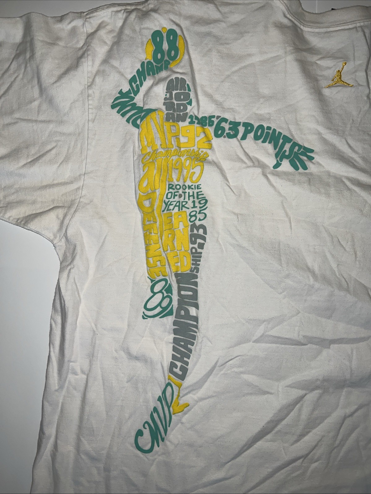 Air Jordan 63 Points White T-Shirt Basketball Print size XXXL 3x Brand