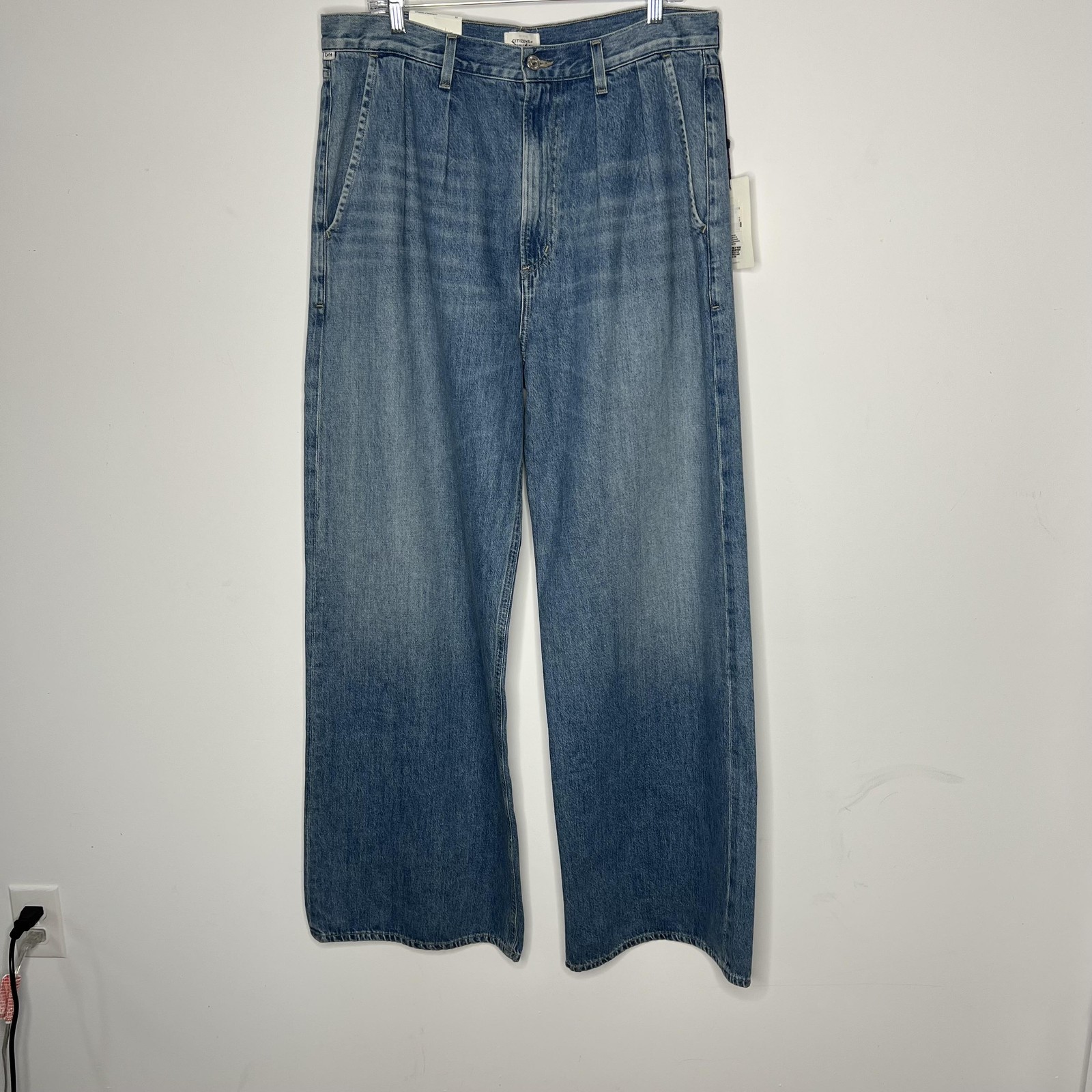 Citizens of Humanity Jeans Womens 32 Blue Maritza Pleated Trouser Wide Leg USA