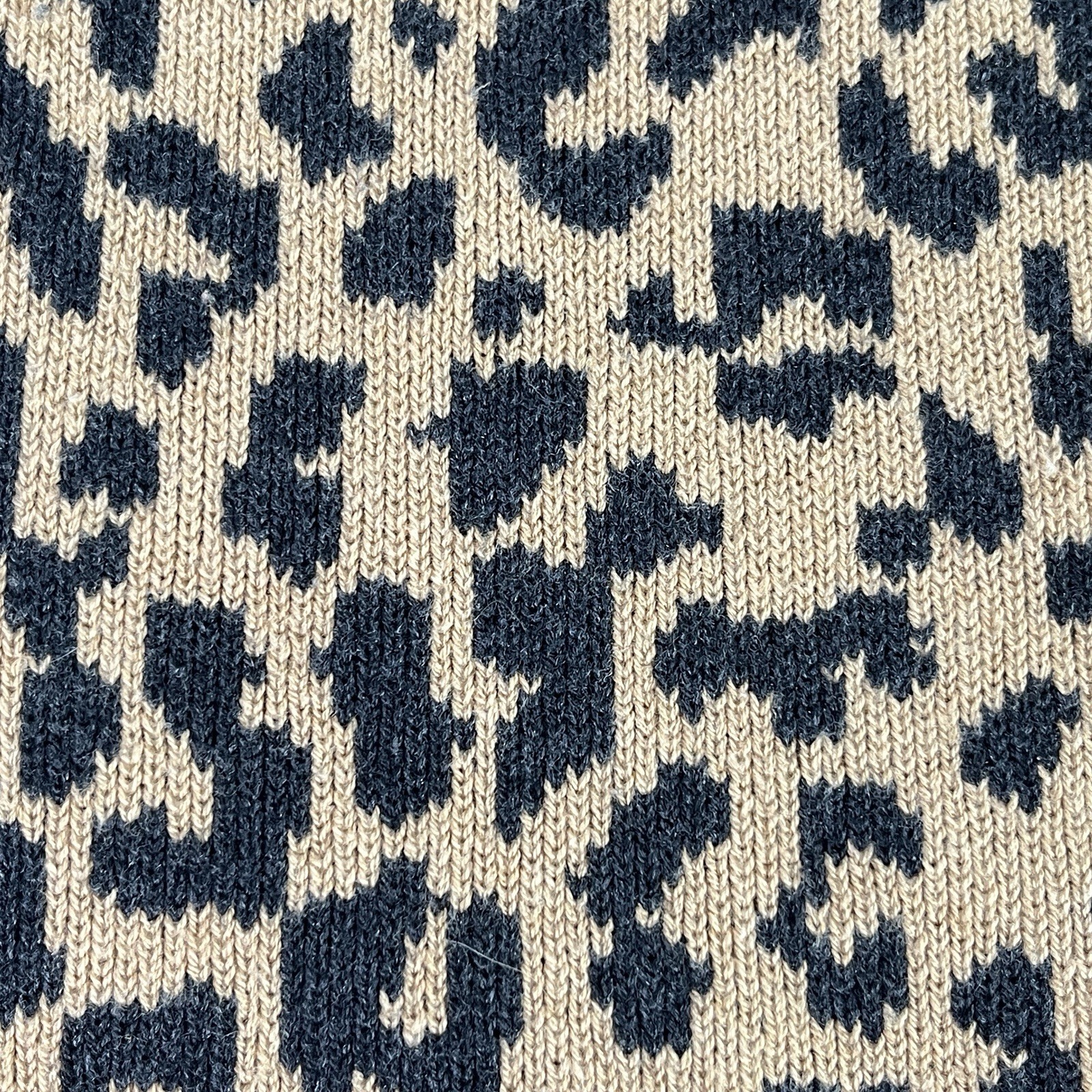 J.Crew Leopard Print Cardigan LG Tan Black Button Front Women Thick Sweater EUC