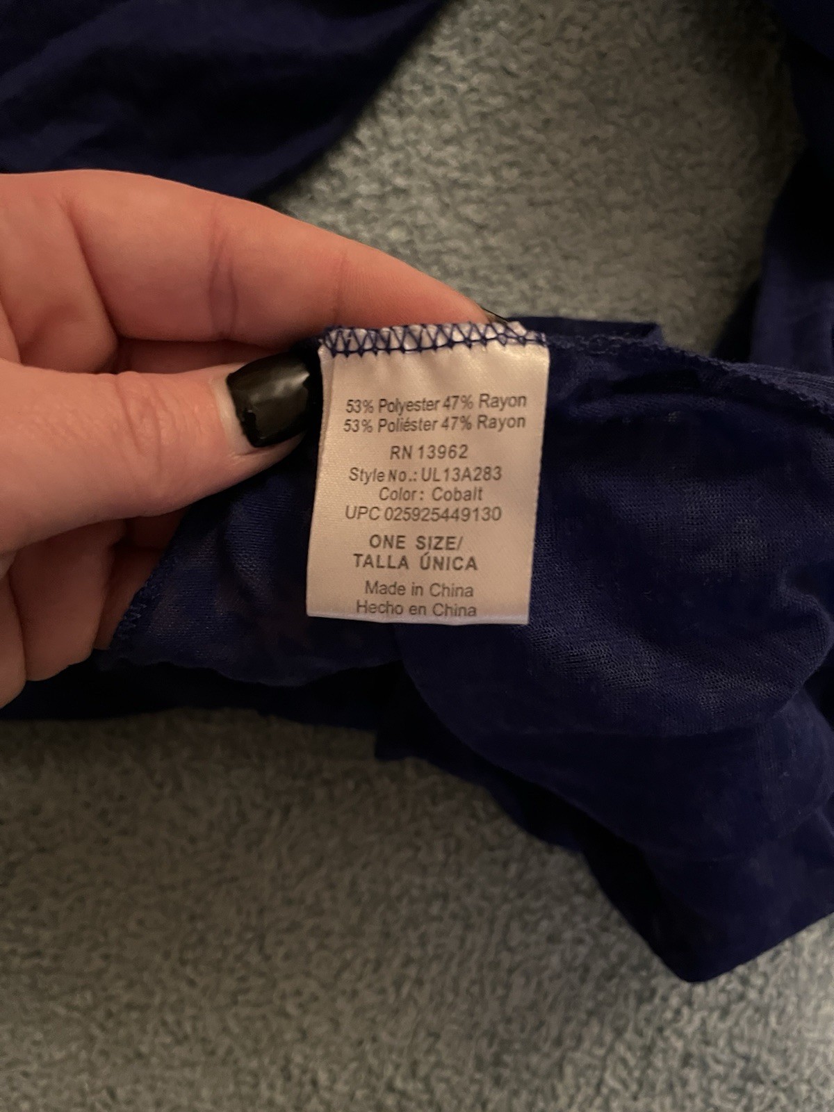 Cobalt Paisley Infinity Scarf Polyester Rayon Women’s Hand Wash Only