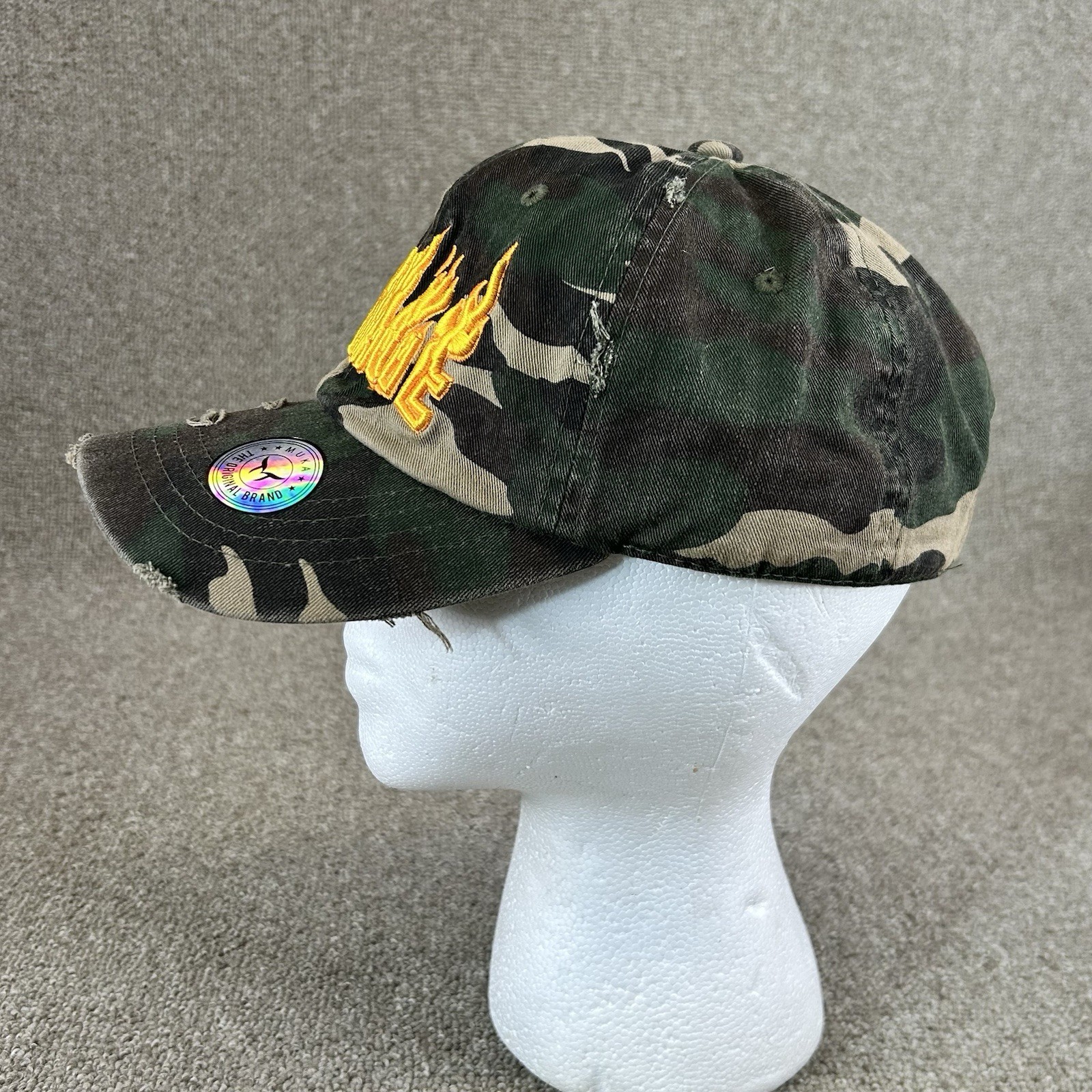 Muka “Savage” Dad Cap Hat Camo Distressed Adjustable New Without Tags