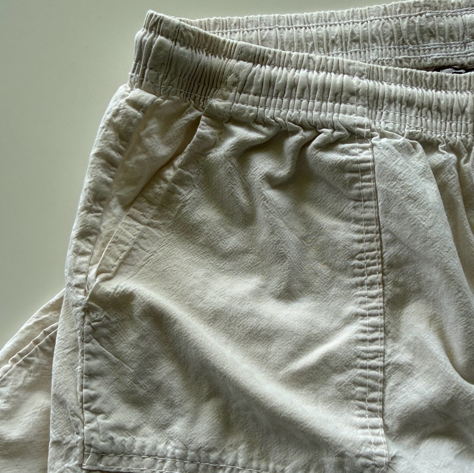 Vintage 90s Regton USA Cream Cotton Capri Pants Size M Utility Cargo Sailcloth