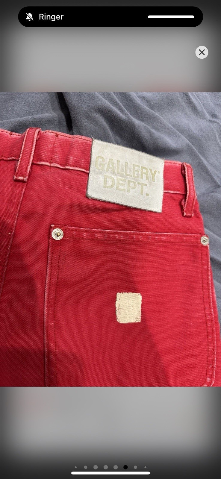 Gallery Dept. Men’s Carpenter Flare Red Acid Wash Paint Splatter Jeans 31