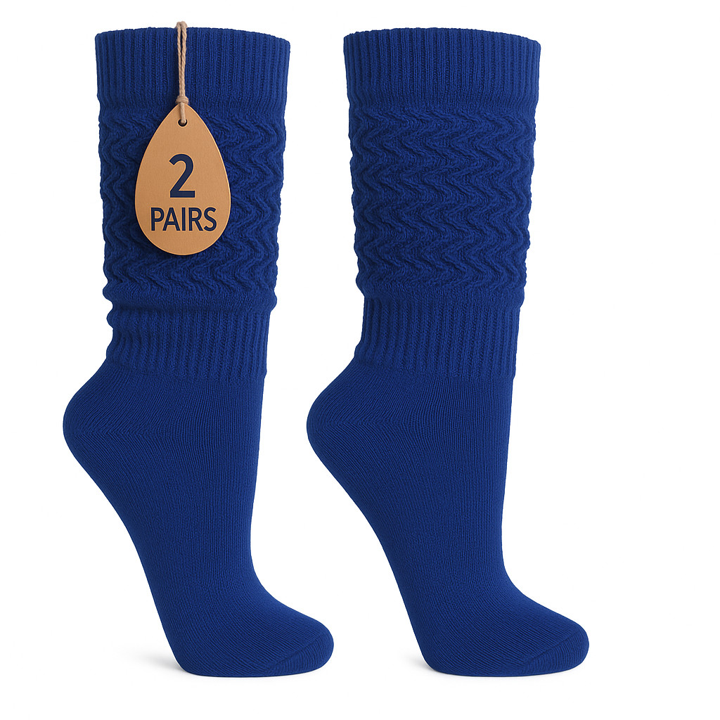 Slouch Socks Women and Men Extra Tall Heavy Socks 2 PAIRS Size 9-11