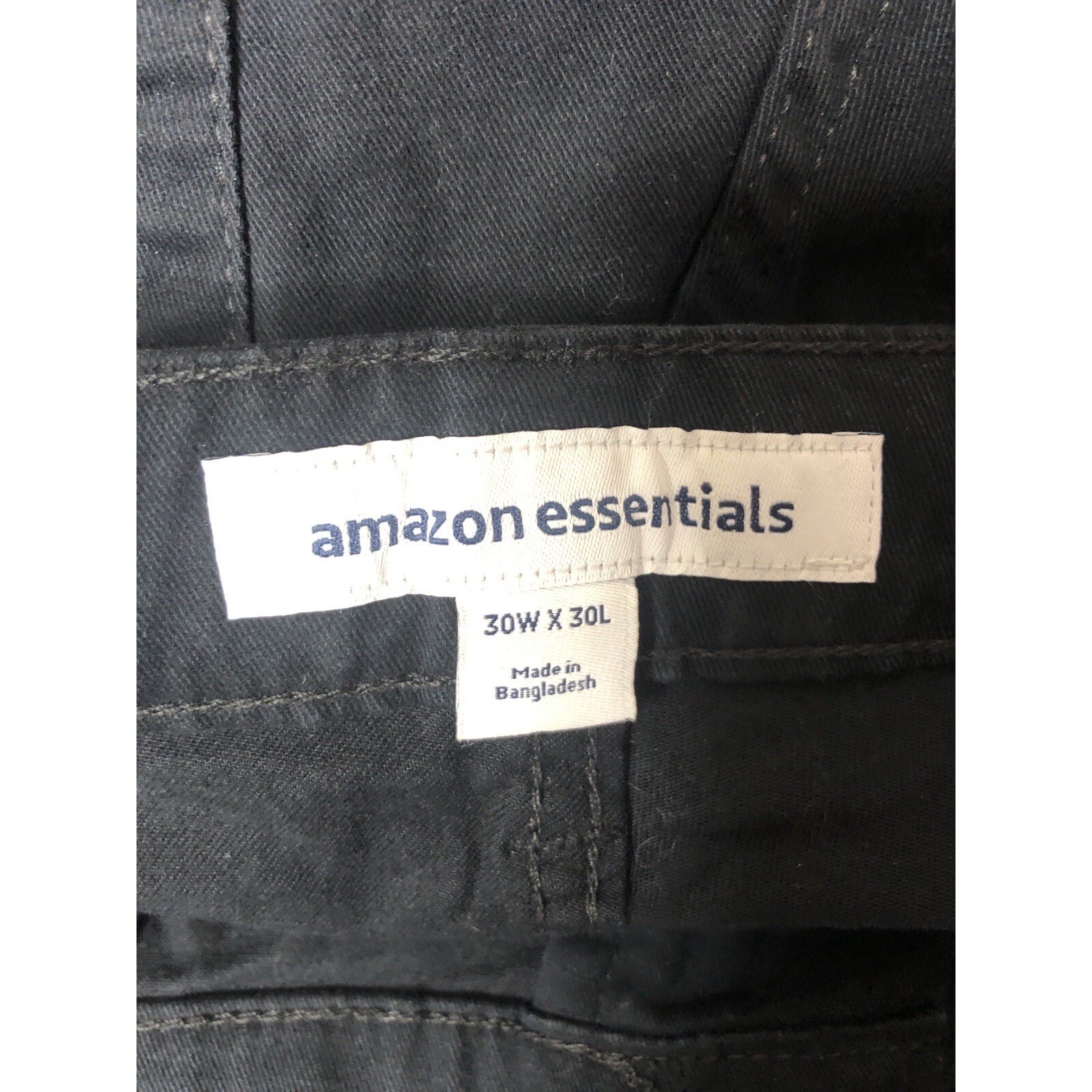 Essentials Mens Relaxed Fit 5-Pocket Straight Leg Pants Black 30W x 30L