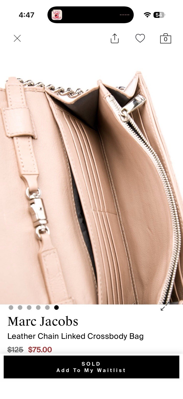 Marc Jacobs Quilted Crossbody Bag Pink Silver Chain Strap Detachable Turn Lock