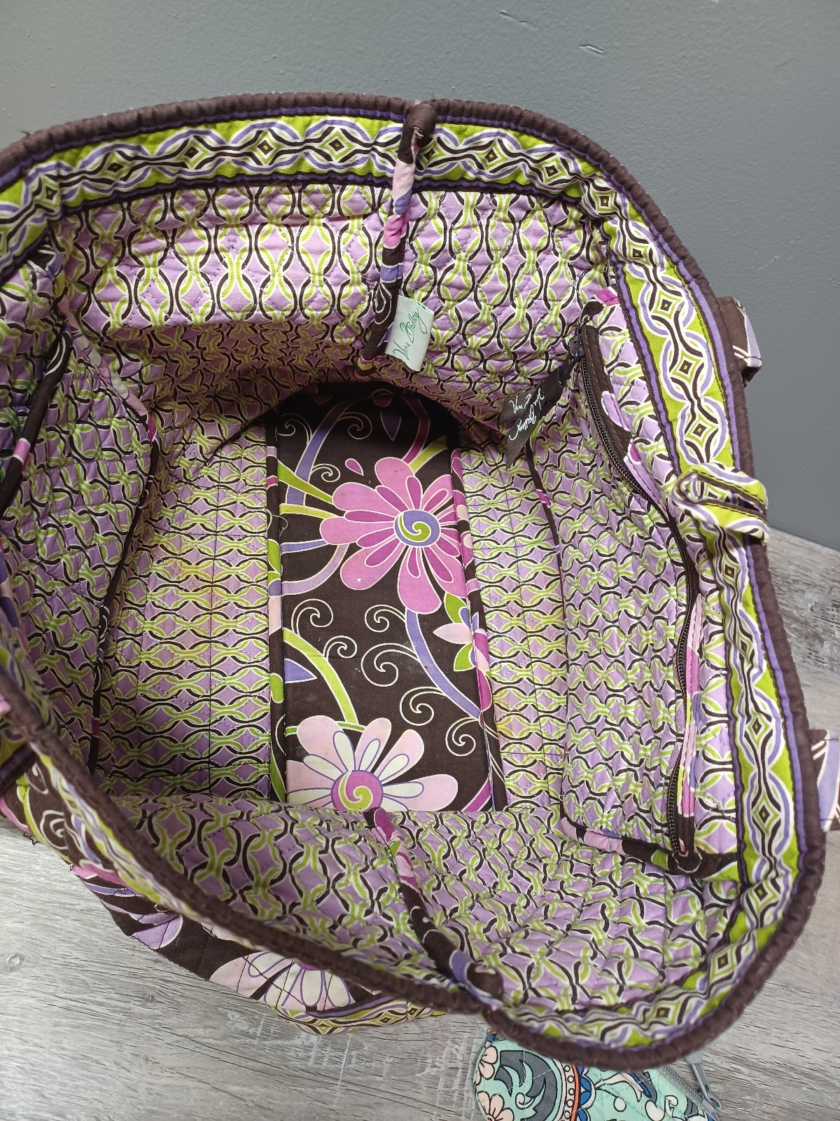 Vera Bradley Purple Punch Tote Handbag Purse