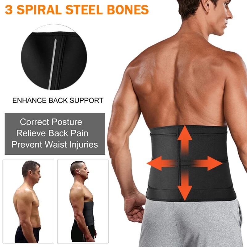 Men Slimming Belly Control Body Shaper Waist Trainer Sweat Sauna Girdle Belts US