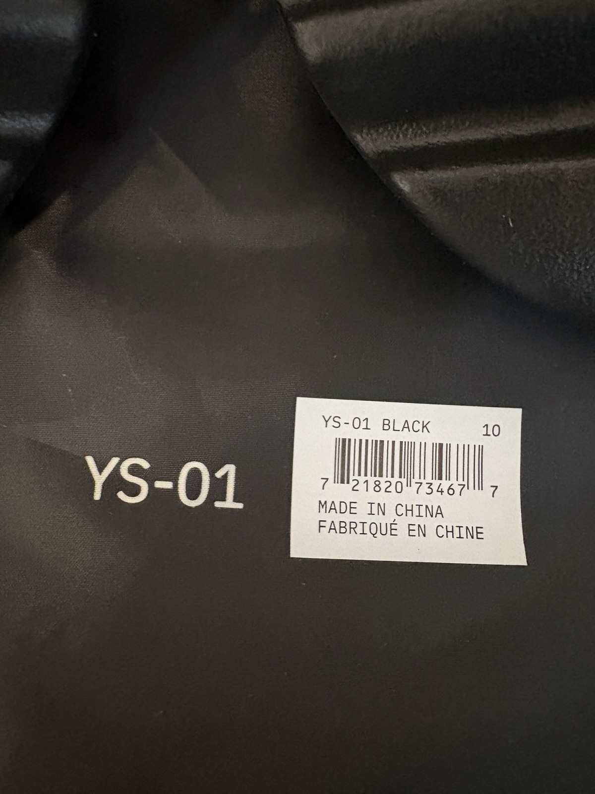 YEEZY SLIDE YZY YS-01 BLACK SIZE 10