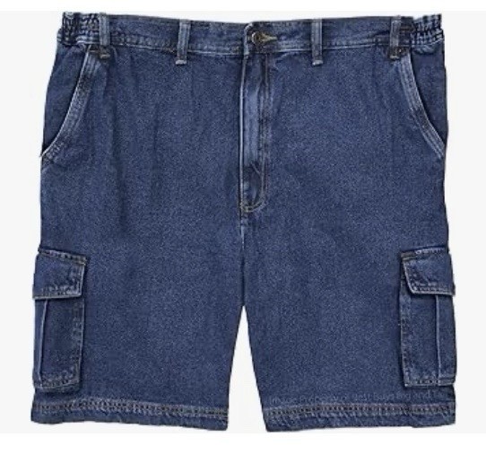Big Mens ROCXL Denim Cargo Shorts with Semi Elastic Side Size 50 NWT $60