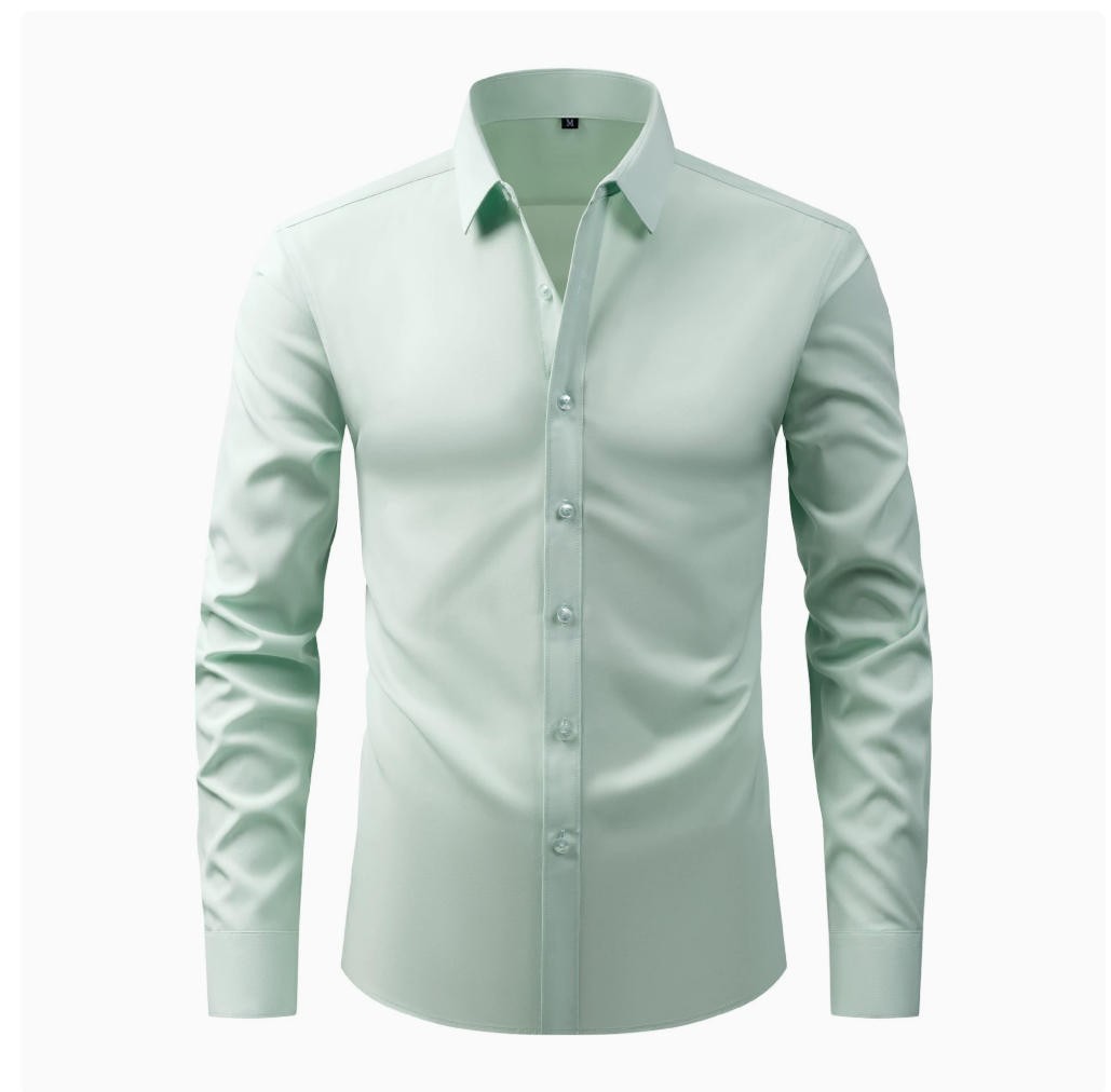 Mens Dress Shirts Formal Business Long Sleeves Non Iron Elastic Casual Shirts