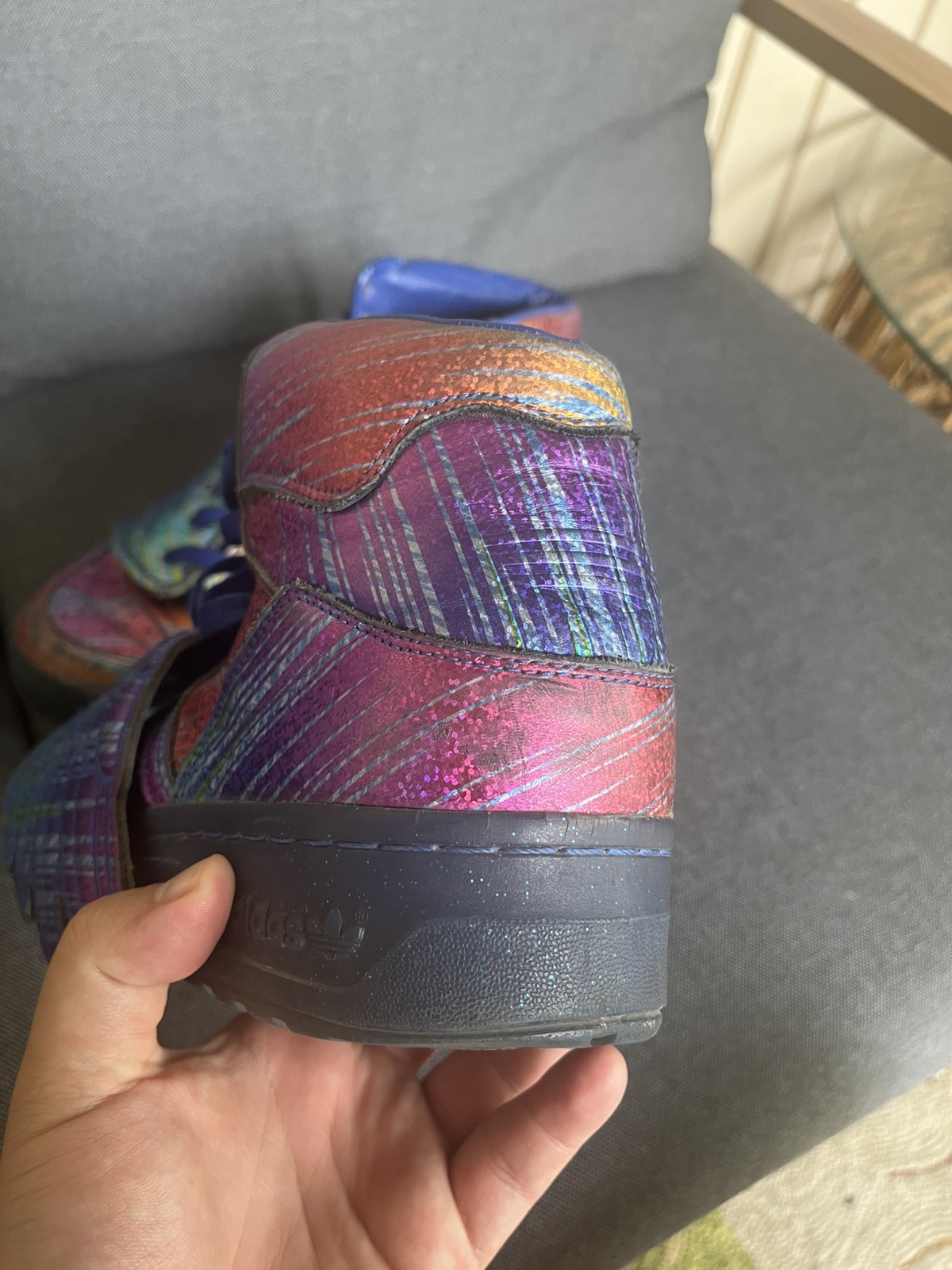 Adidas Js Wings Jeremy Scott Rainbow Foil Q23650 Vintage Sz 13
