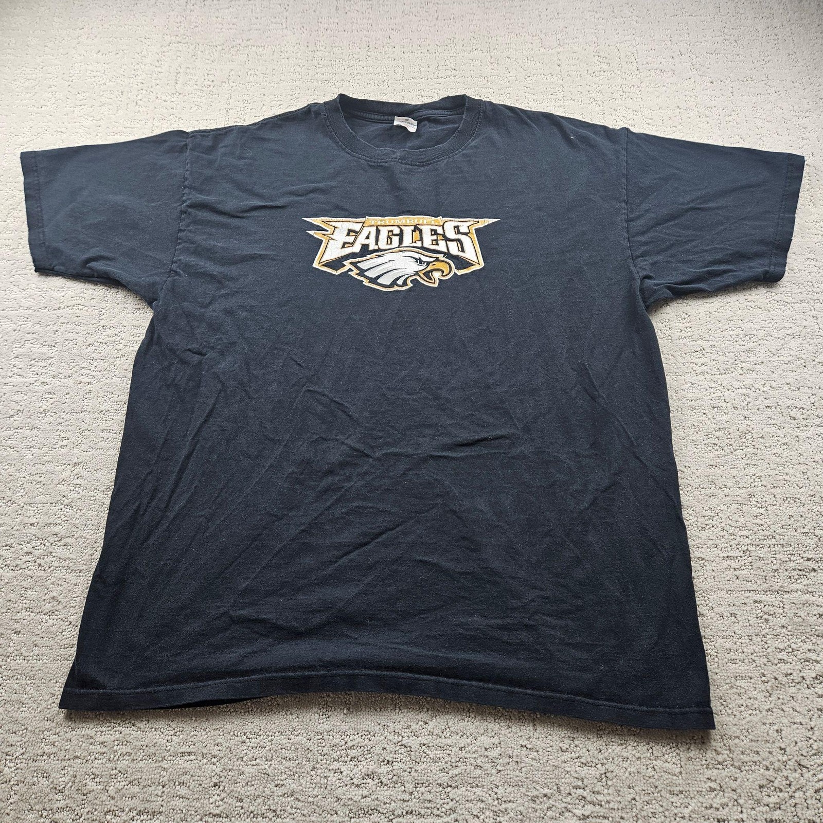 Anvil Shirt Mens 2XL Blue Trumbull Eagles Graphic Tee Crewneck Cotton Preshrunk