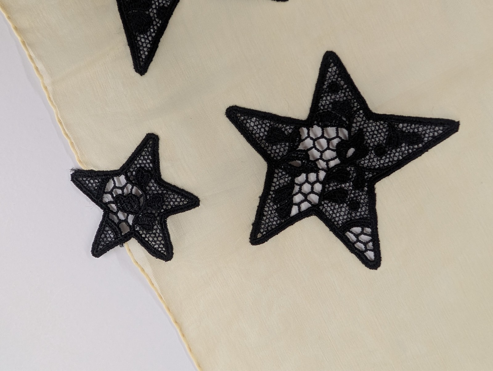 Madeleine Vionnet “Black Stars on Creme” Handkerchief/Scarf