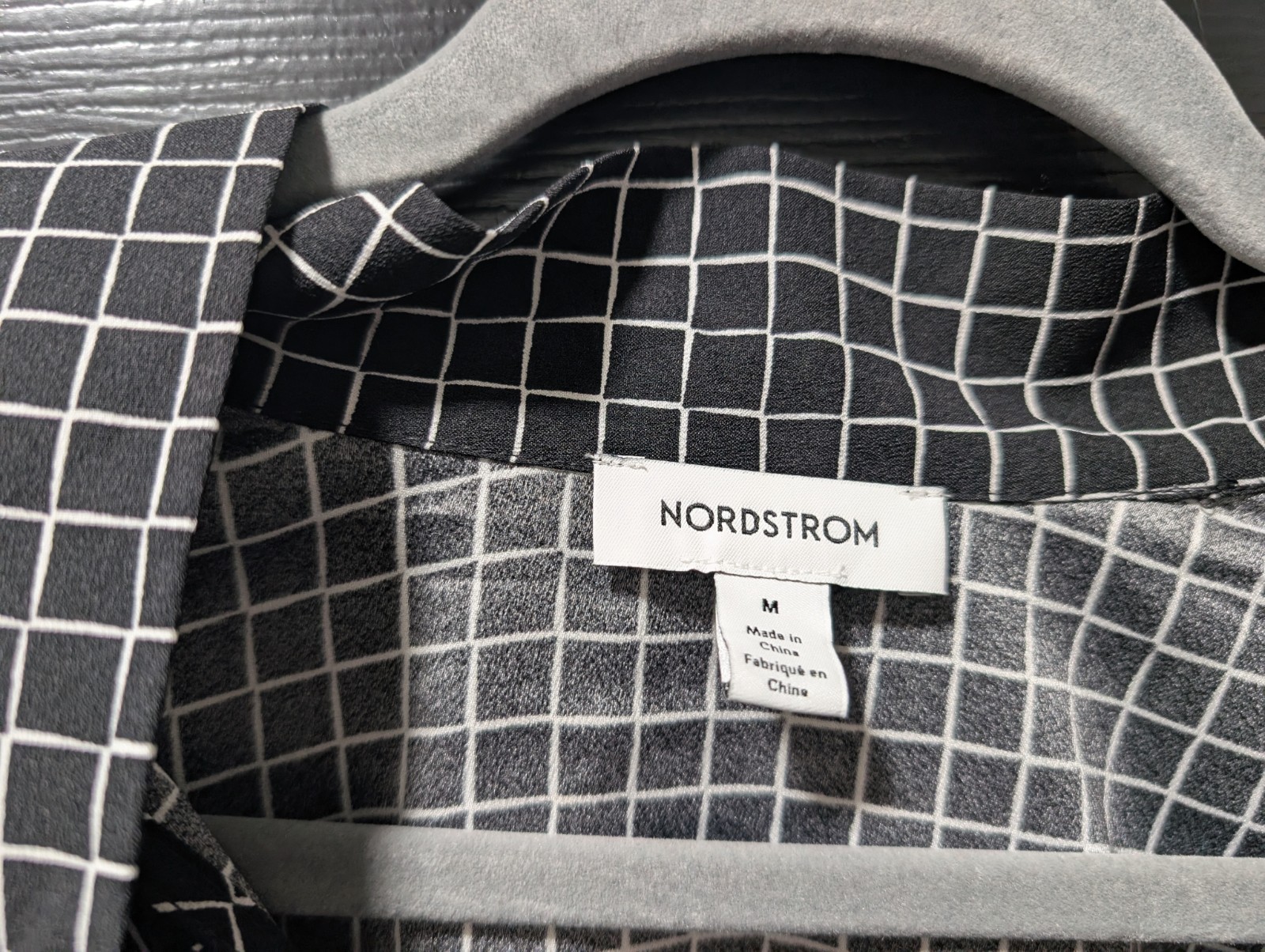 Nordstrom’s Top Pick Women’s Black Checkered Blouse Size Medium