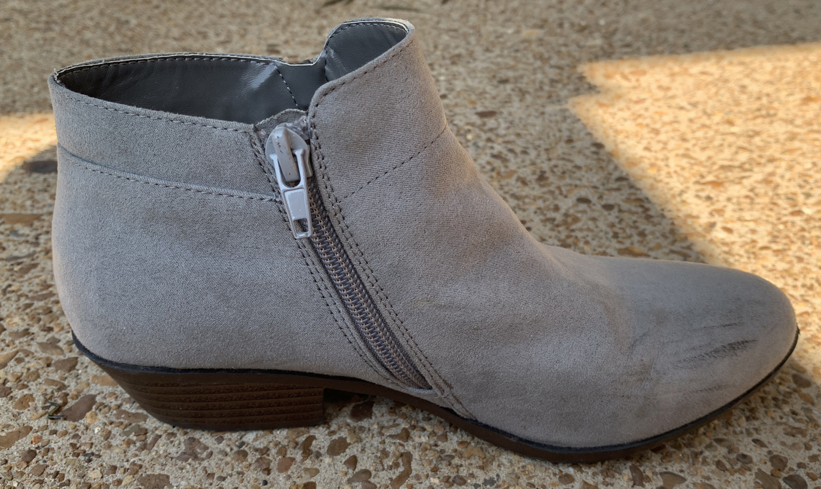 Sam Edelman Girls Suede Ash Gray Ankle Boots Size Kids 3.