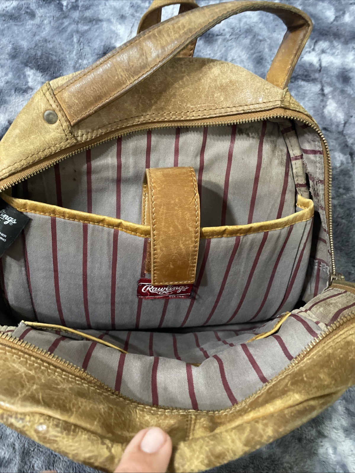 Rawlings Rugged Brown Leather Backpack – USED – Distressed