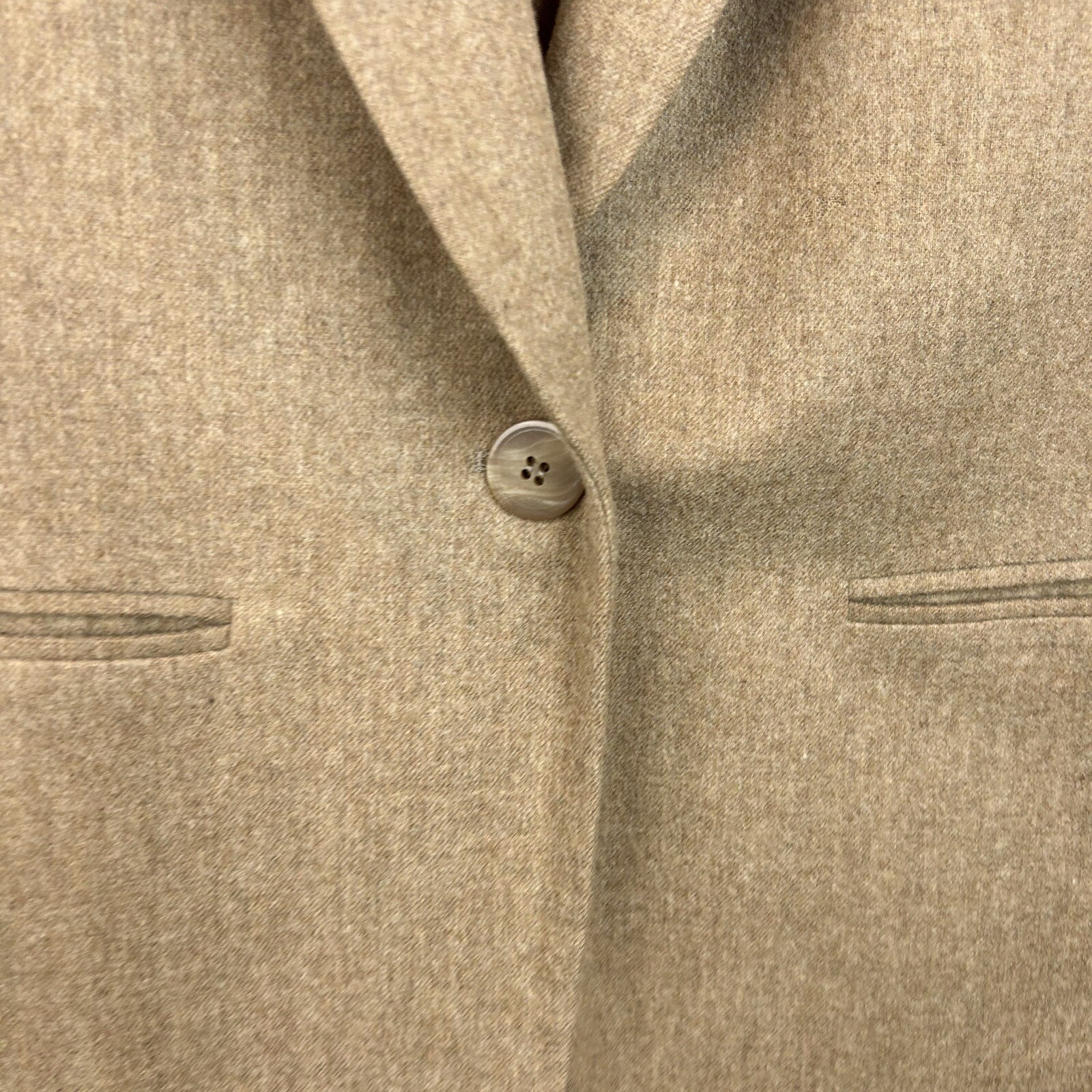 Pendleton Blazer Womens 14 Beige Virgin Wool Single Button Flaws Read