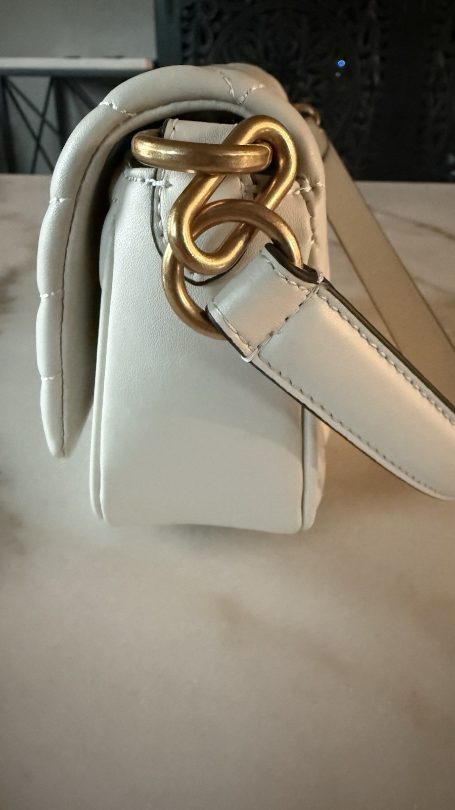NEW Tory Burch Kira Chevron Shoulder Bag Ivory – Luxury Gift Wrapped with Origin