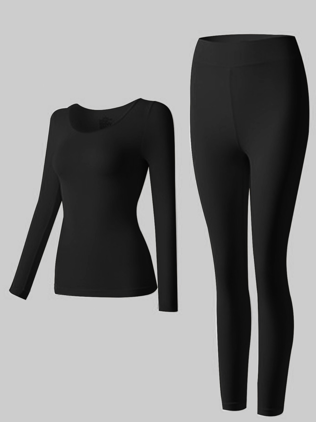 Women Super Thin High Elasticity Thermal Long Johns Underwear Top&Bottom 2PC Set