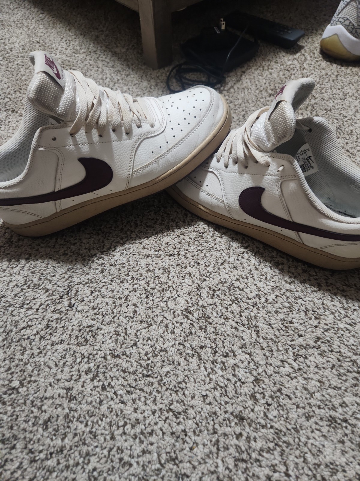 Mens Nike Court Vision Shoes Size 11 White And Maroon