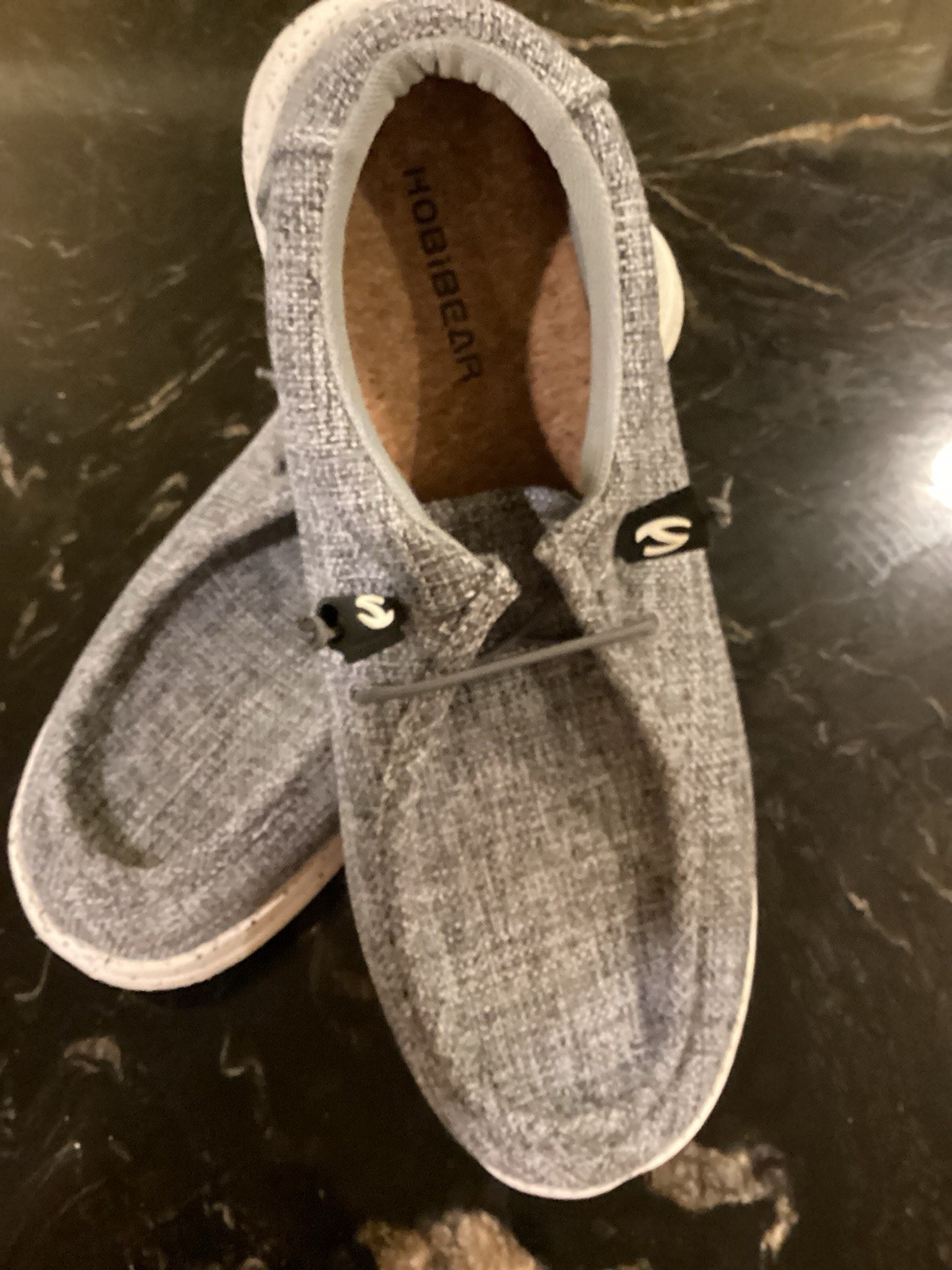 HOBIBEAR Wide Toe Barefoot Shoes Slip-on Gray Knitted Fabric Upper Mens Sz 12