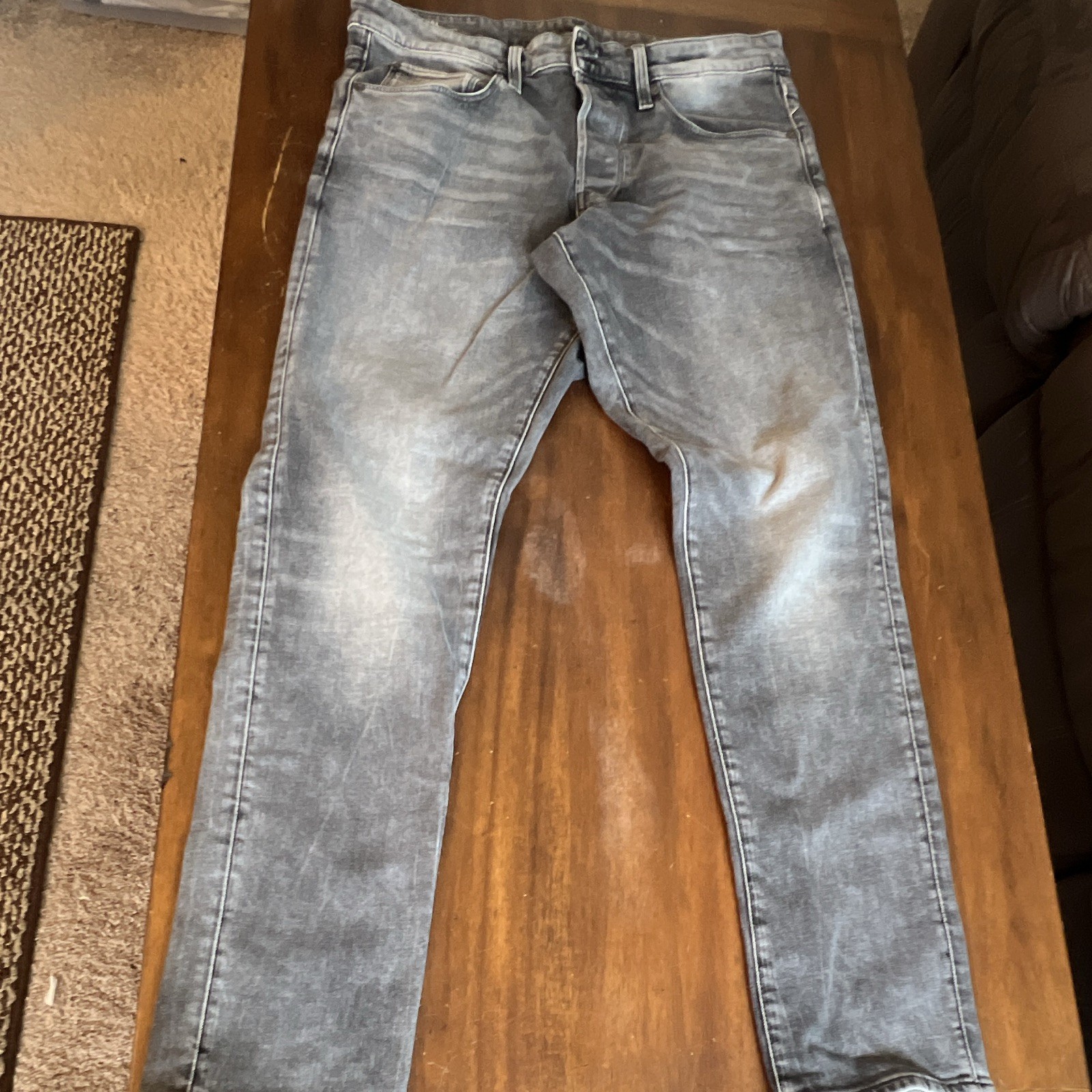 G-Star RAW Men’s Gray Light Wash Straight Tapered Denim 5-Pocket Jeans