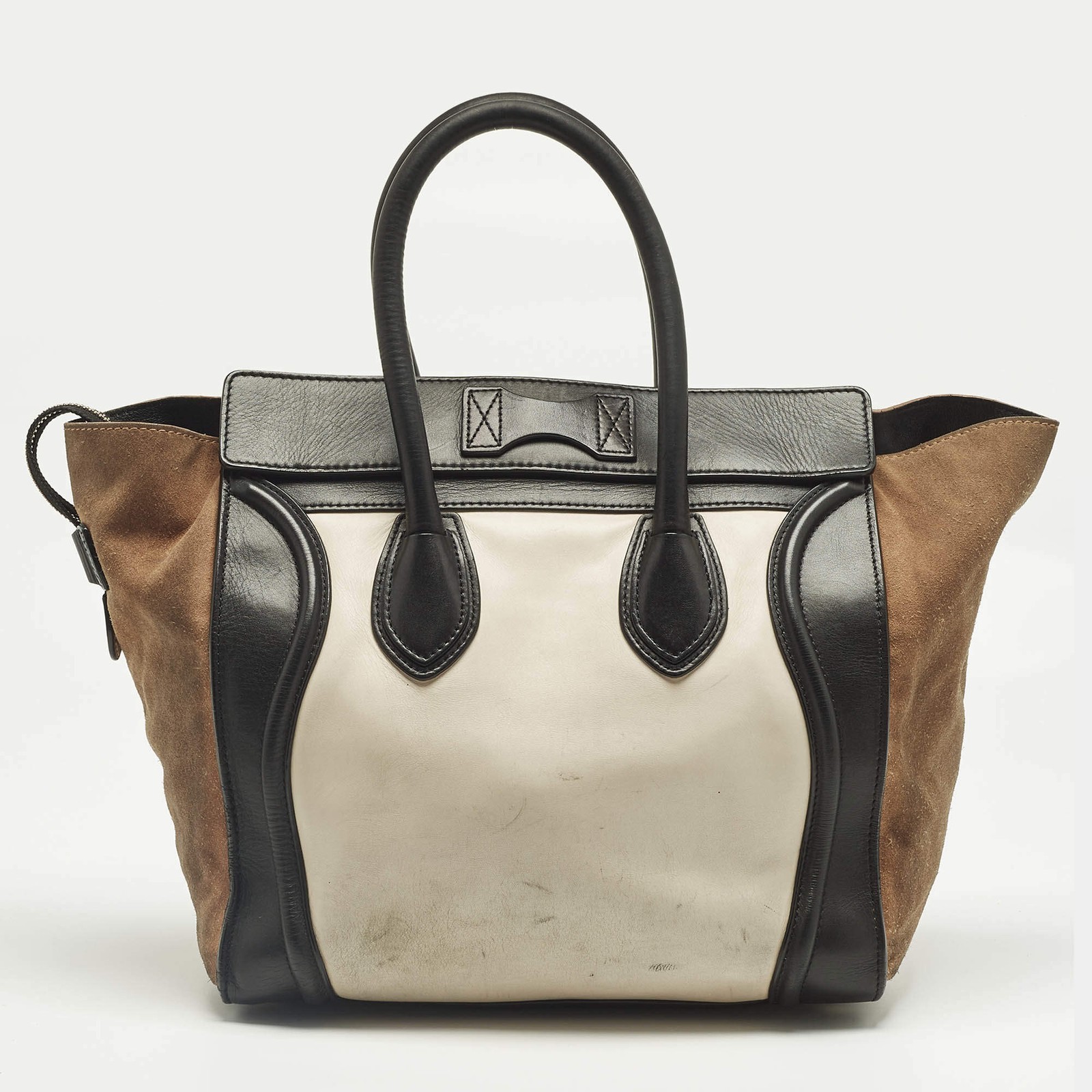 Celine Luggage Multicolor Leather and Suede Tote Bag